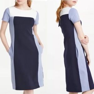 Boden Jeanette Ottoman Navy Color-Block Dress